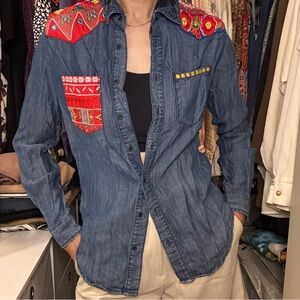 Desigual Exotic Jeans Shirt Sz S